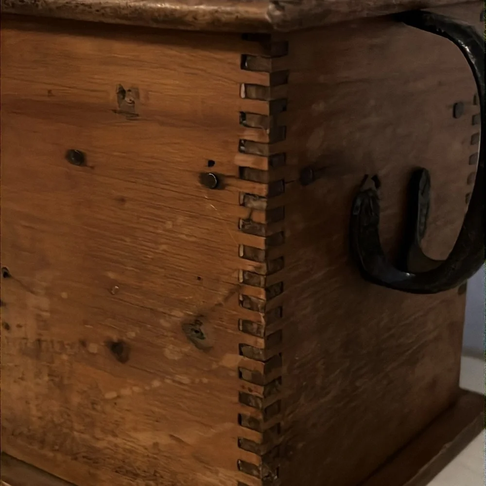 Antique coffee grinder as found wooden & metal